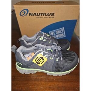 NAUTILUS N1060 Safety Toe Comfort Work Sneakers Women's Size‎ 6 WIDE, Gray NEW